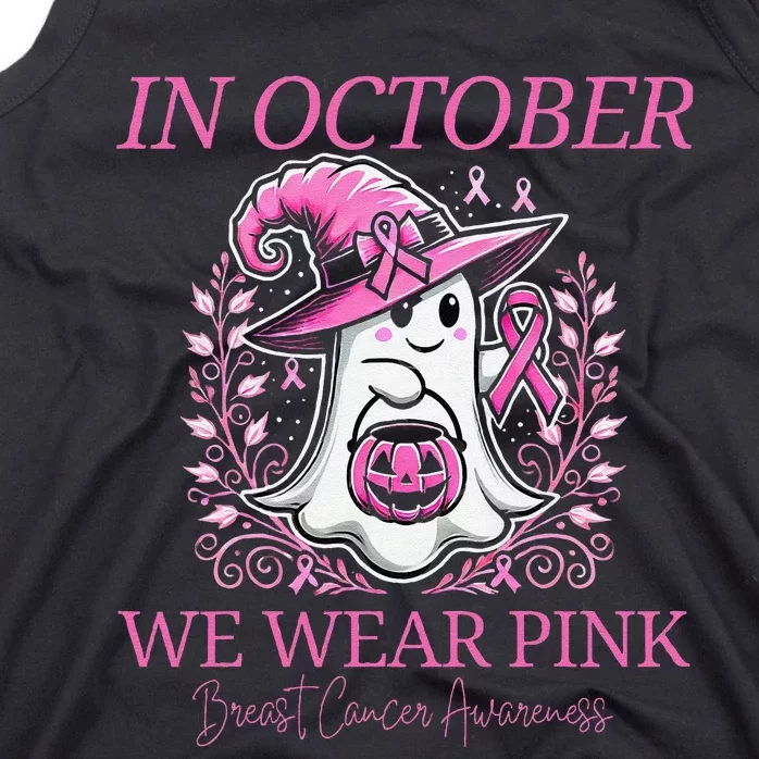 In Ghost October Breast Cancer Awareness Halloween Tank Top