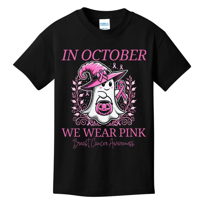 In Ghost October Breast Cancer Awareness Halloween Kids T-Shirt