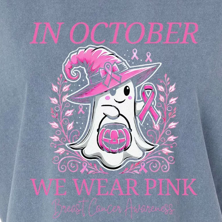 In Ghost October Breast Cancer Awareness Halloween Garment-Dyed Women's Muscle Tee