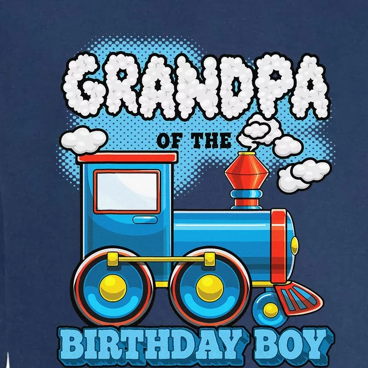 I'm Grandpa of the Birthday Train Birthday Party Supply Garment-Dyed Sweatshirt