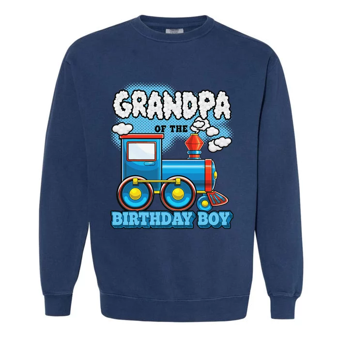 I'm Grandpa of the Birthday Train Birthday Party Supply Garment-Dyed Sweatshirt