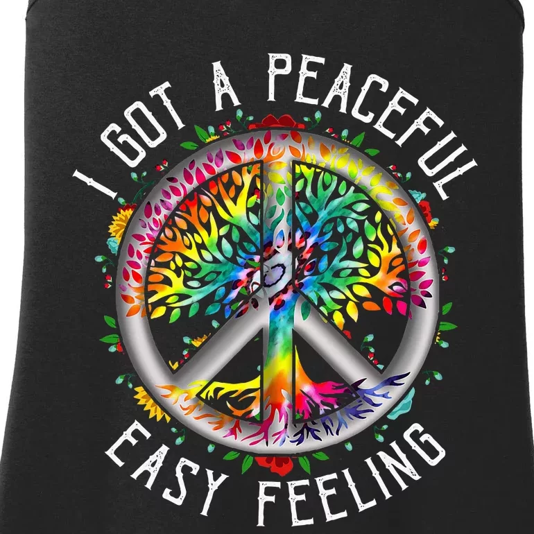 I Got Peaceful Easyfeeling Tie Dye Hippie 1960s Peaceful Ladies Essential Tank