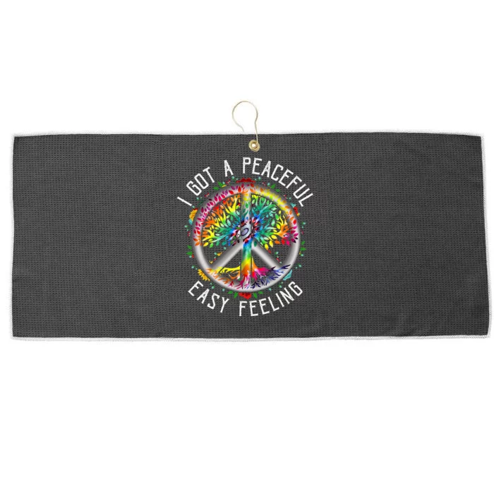 I Got Peaceful Easyfeeling Tie Dye Hippie 1960s Peaceful Large Microfiber Waffle Golf Towel