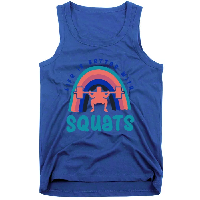 Ironic Gym Powerlifter Life With Squats Cool Gift Tank Top