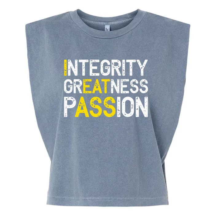 Integrity Greatness Passion Garment-Dyed Women's Muscle Tee