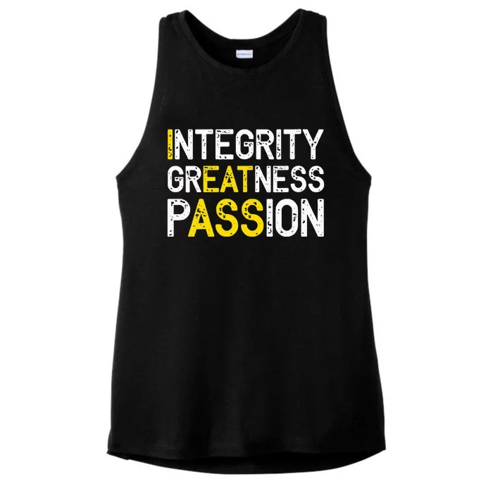 Integrity Greatness Passion Ladies Tri-Blend Wicking Tank