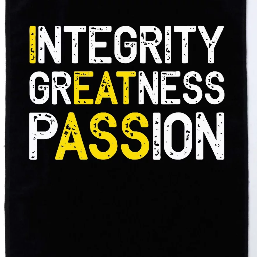 Integrity Greatness Passion Platinum Collection Golf Towel