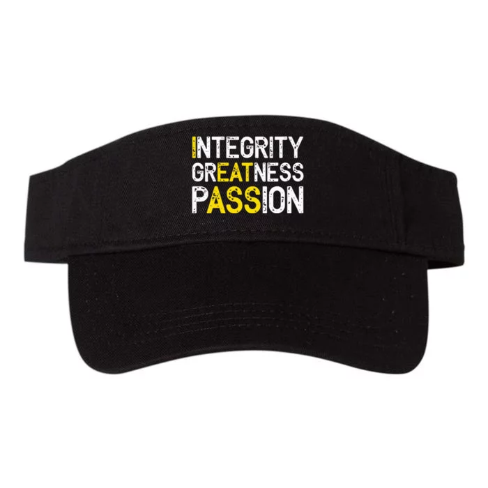 Integrity Greatness Passion Valucap Bio-Washed Visor