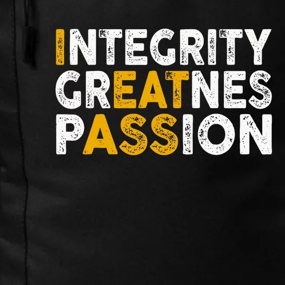 Integrity Greatness Passion Funny Daily Commute Backpack