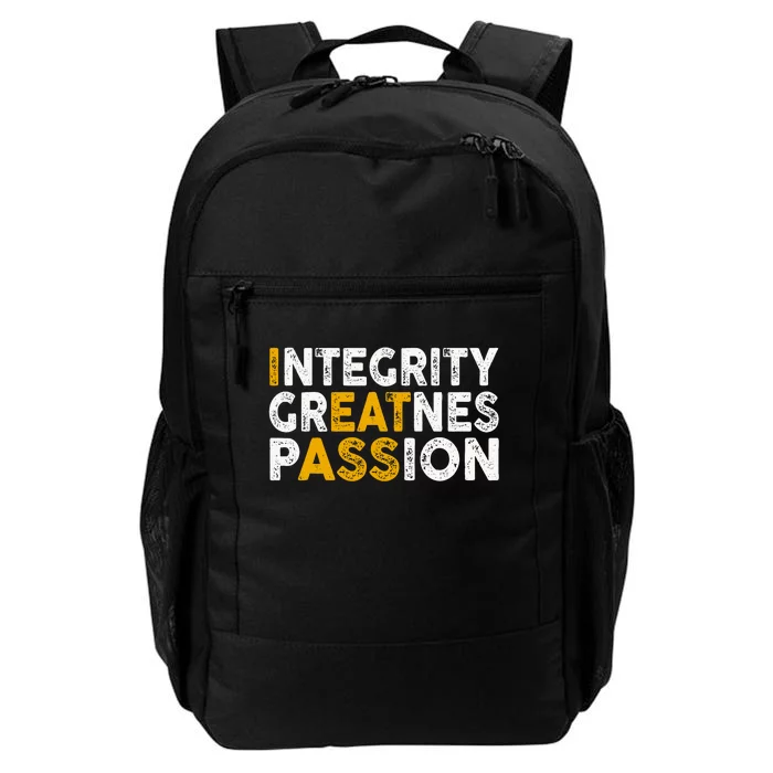 Integrity Greatness Passion Funny Daily Commute Backpack