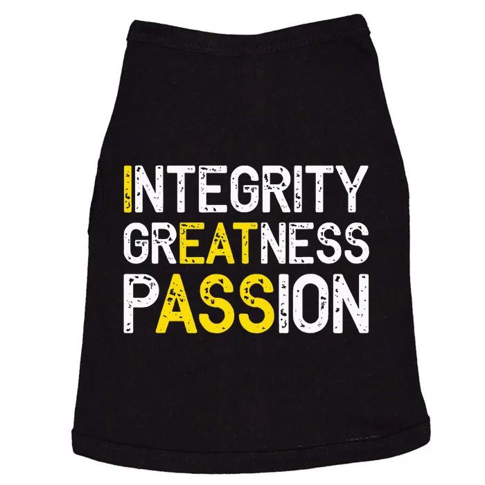 Integrity Greatness Passion Doggie Tank