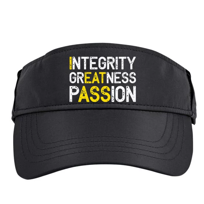 Integrity Greatness Passion Adult Drive Performance Visor