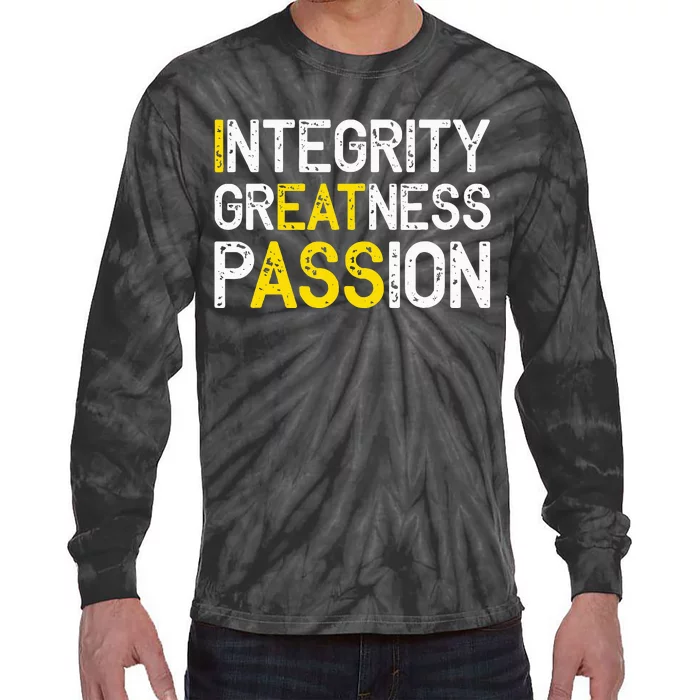 Integrity Greatness Passion Tie-Dye Long Sleeve Shirt