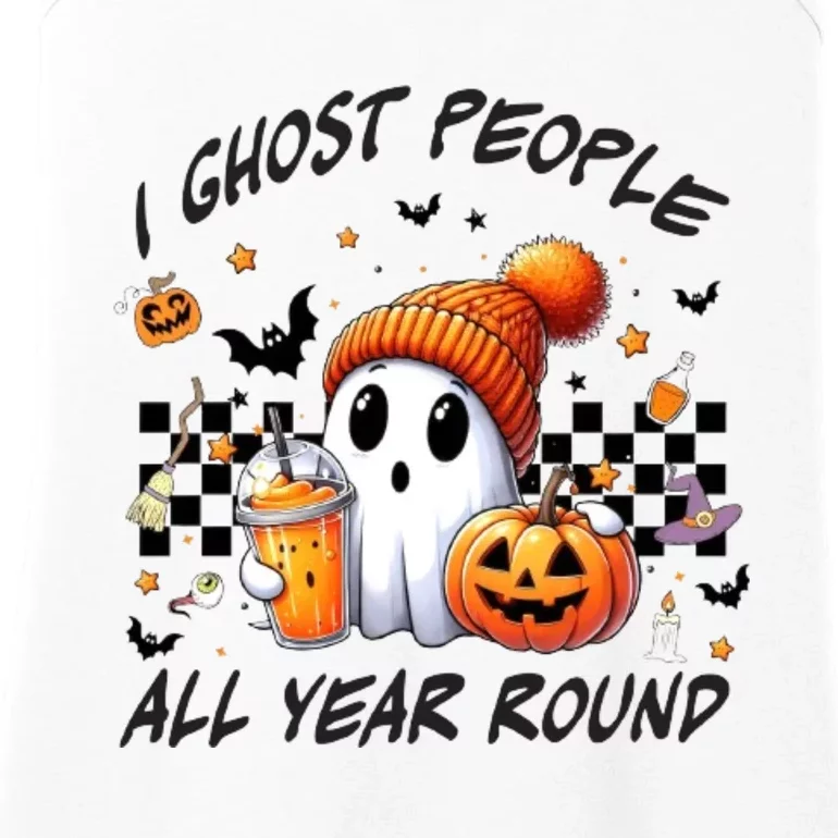 I Ghost People All Year Round Halloween Ladies Essential Tank