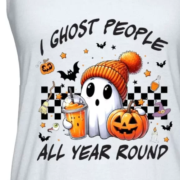 I Ghost People All Year Round Halloween Ladies Essential Flowy Tank