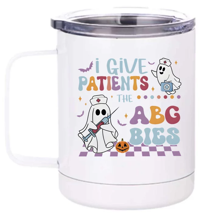 I Give Patients The ABC Bies Halloween Spooky Nurse Front & Back 12oz Stainless Steel Tumbler Cup