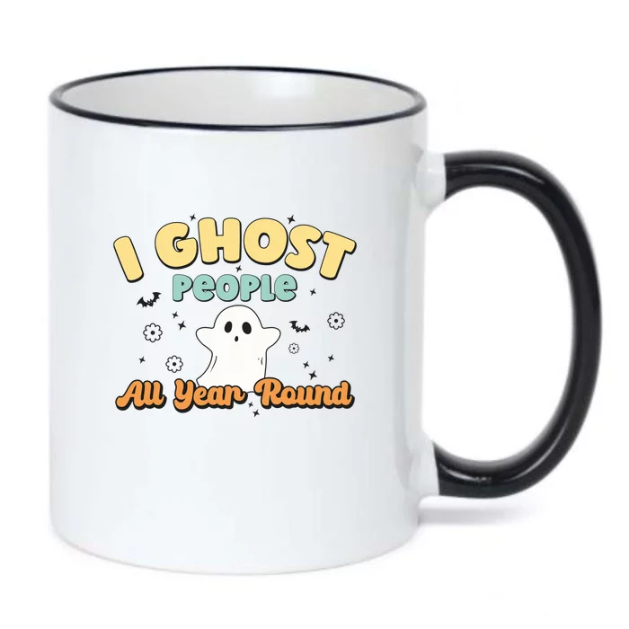 I Ghost People All Year Round Retro Halloween Ghost Costume Black Color Changing Mug