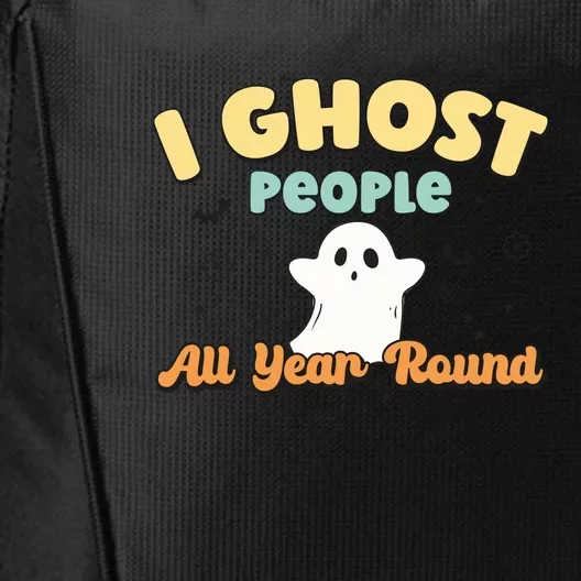 I Ghost People All Year Round Retro Halloween Ghost Costume City Backpack