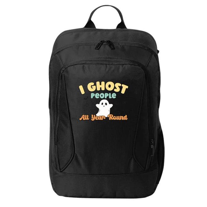 I Ghost People All Year Round Retro Halloween Ghost Costume City Backpack