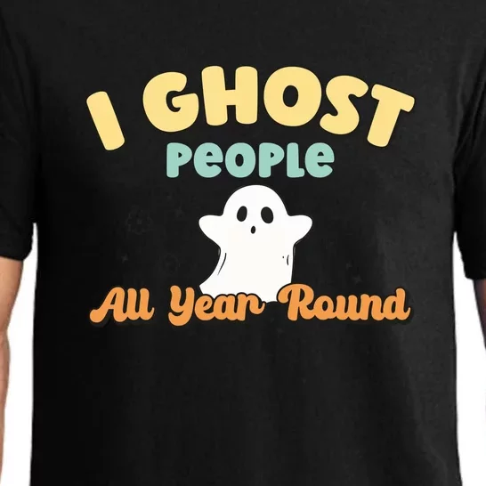 I Ghost People All Year Round Retro Halloween Ghost Costume Pajama Set