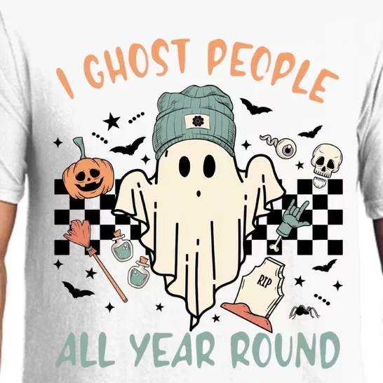 I Ghost People All Year Round Cool Ghost Halloween Retro Spooky Pajama Set