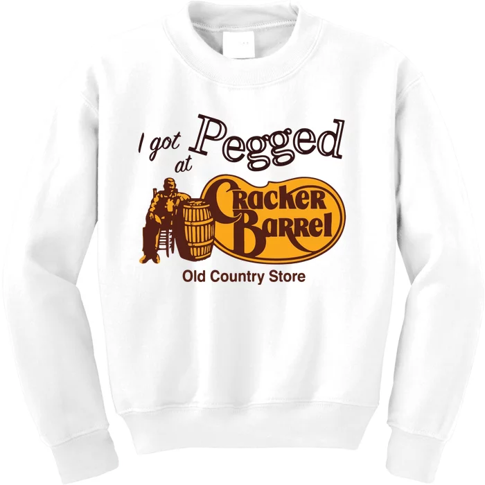 I Got Pegged At Cracker Barrel Old Country Store Kids Sweatshirt