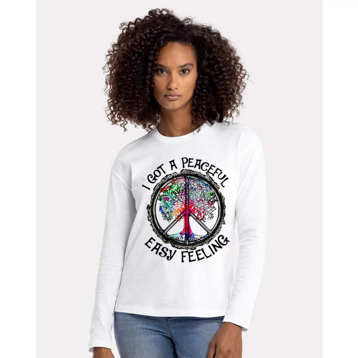 I Got Peaceful Easy Feeling Hippie Peaceful Womens Cotton Relaxed Long Sleeve T-Shirt