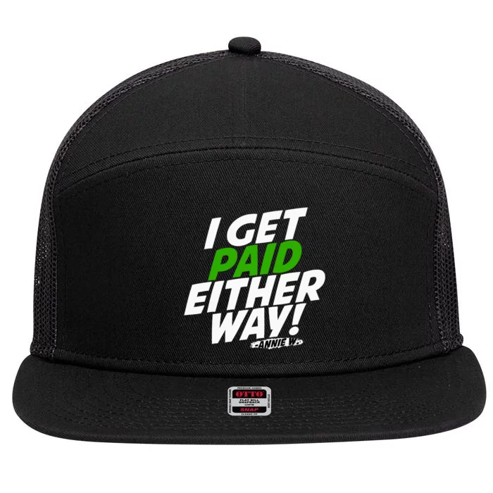 I Get Paid Either Way 7 Panel Mesh Trucker Snapback Hat