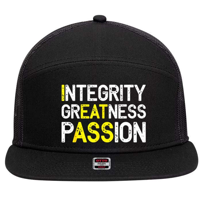 Integrity Greatness Passion 7 Panel Mesh Trucker Snapback Hat