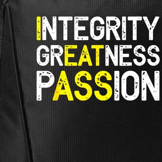 Integrity Greatness Passion City Backpack