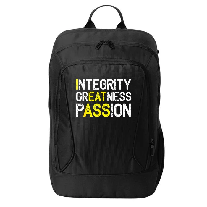 Integrity Greatness Passion City Backpack