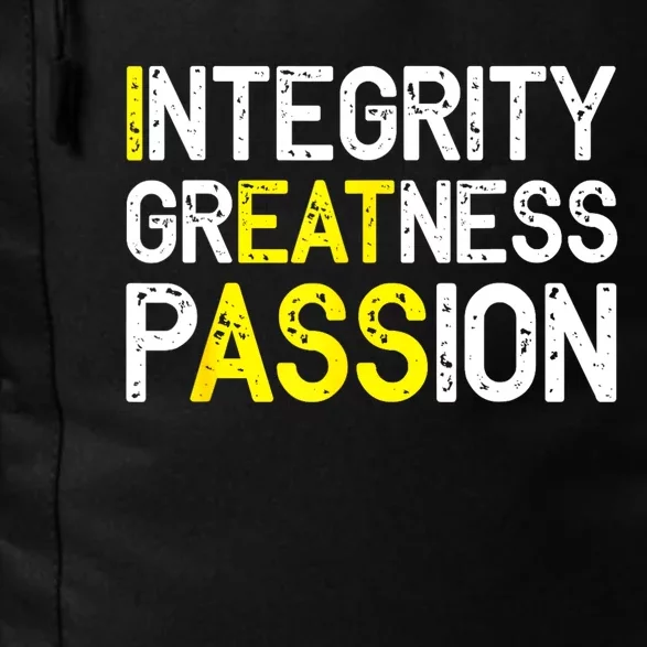 Integrity Greatness Passion Daily Commute Backpack