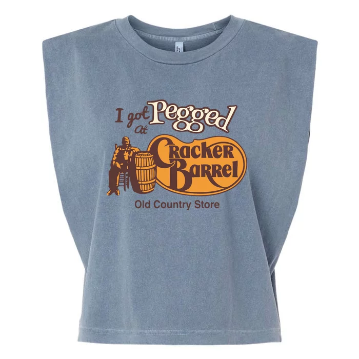 I Got Pegged At Cracker Barrel Old Country Garment-Dyed Women's Muscle Tee