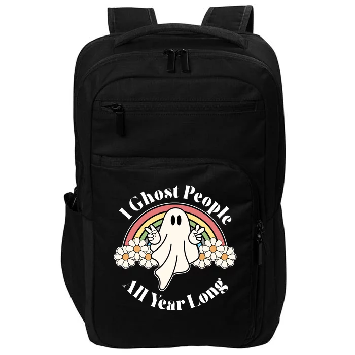 I Ghost People All Year Long Halloween Rainbow Impact Tech Backpack