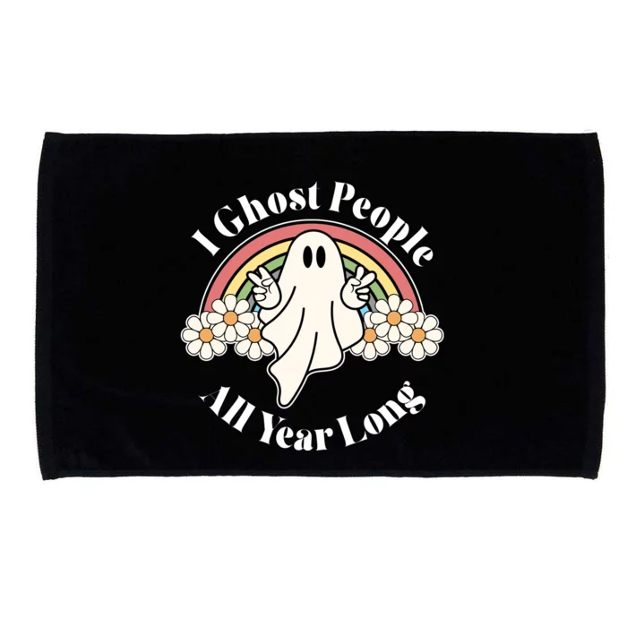 I Ghost People All Year Long Halloween Rainbow Microfiber Hand Towel