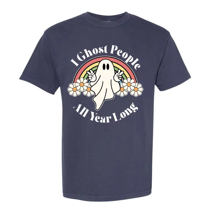 I Ghost People All Year Long Halloween Rainbow Garment-Dyed Heavyweight T-Shirt