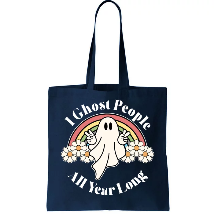 I Ghost People All Year Long Halloween Rainbow Tote Bag