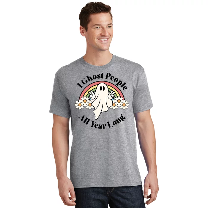 I Ghost People All Year Long Halloween Rainbow T-Shirt