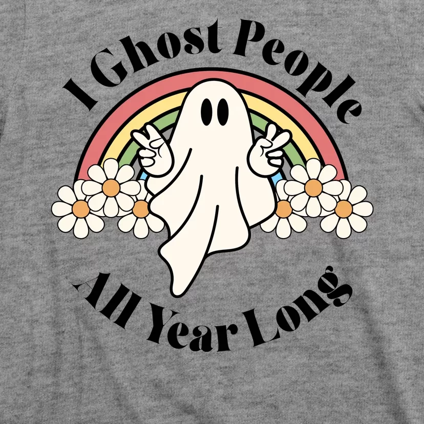 I Ghost People All Year Long Halloween Rainbow T-Shirt