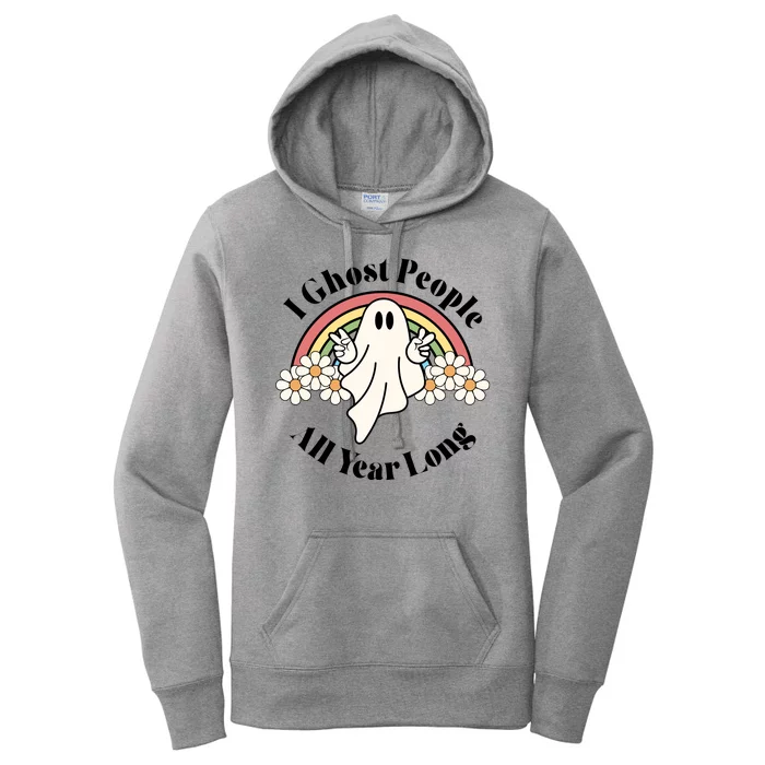 I Ghost People All Year Long Halloween Rainbow Women's Pullover Hoodie