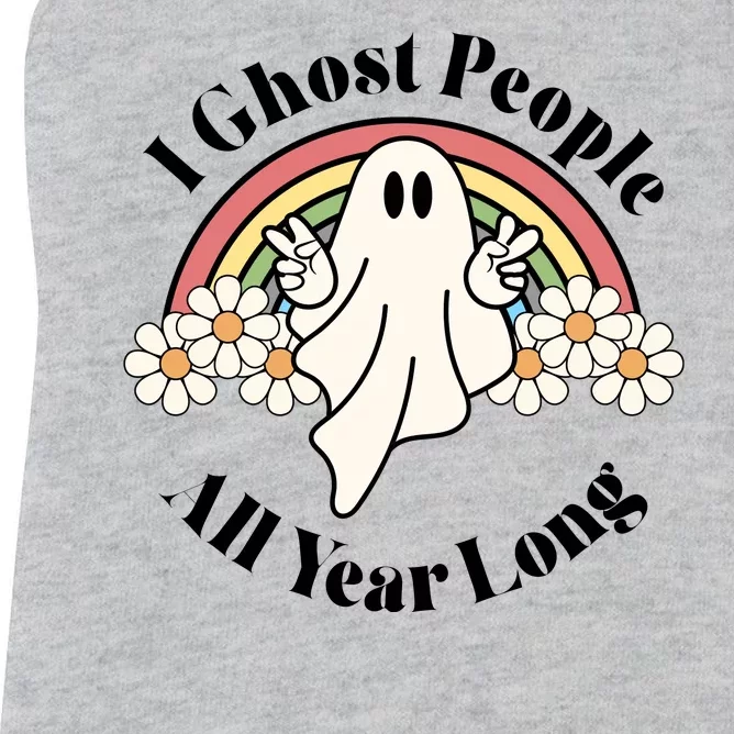 I Ghost People All Year Long Halloween Rainbow Women's Racerback Tank