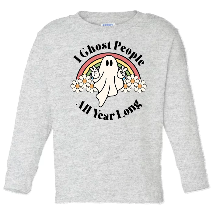 I Ghost People All Year Long Halloween Rainbow Toddler Long Sleeve Shirt