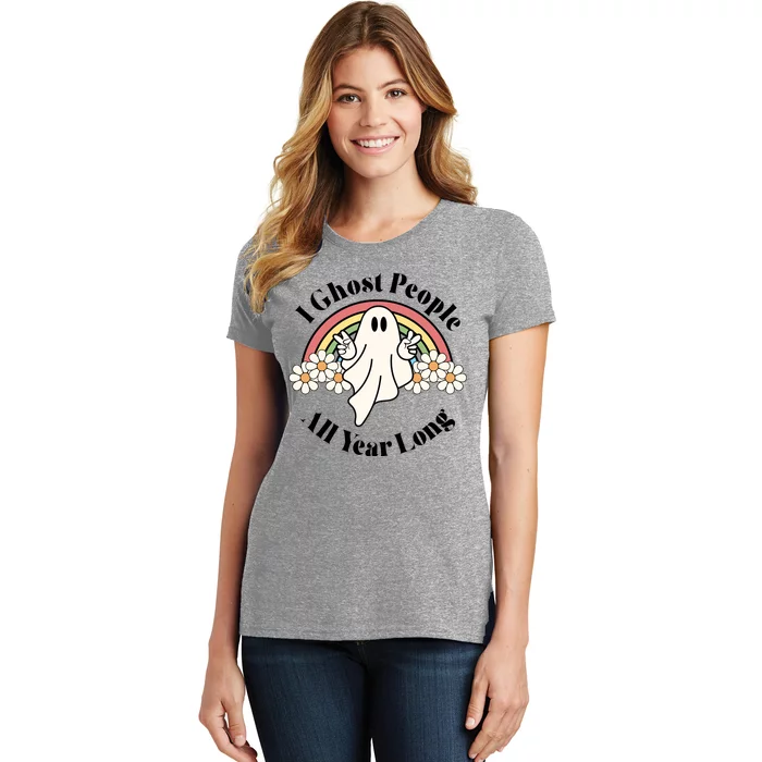 I Ghost People All Year Long Halloween Rainbow Women's T-Shirt