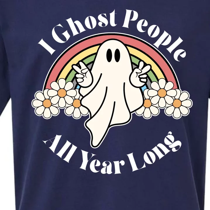 I Ghost People All Year Long Halloween Rainbow Sueded Cloud Jersey T-Shirt