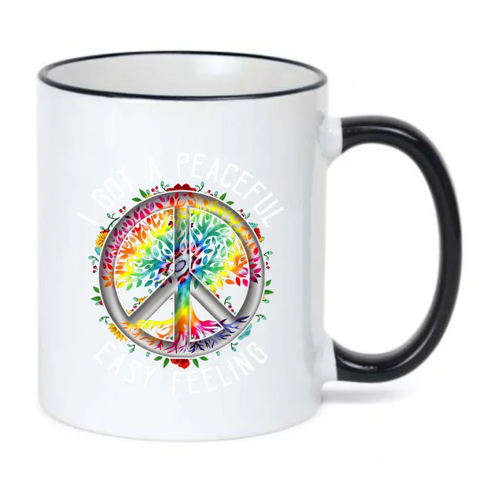 I Got Peaceful Easyfeeling Tie Dye Hippie 1960s Peaceful Black Color Changing Mug