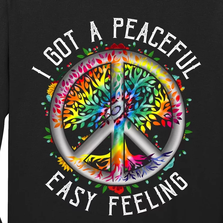 I Got Peaceful Easyfeeling Tie Dye Hippie 1960s Peaceful Tall Long Sleeve T-Shirt