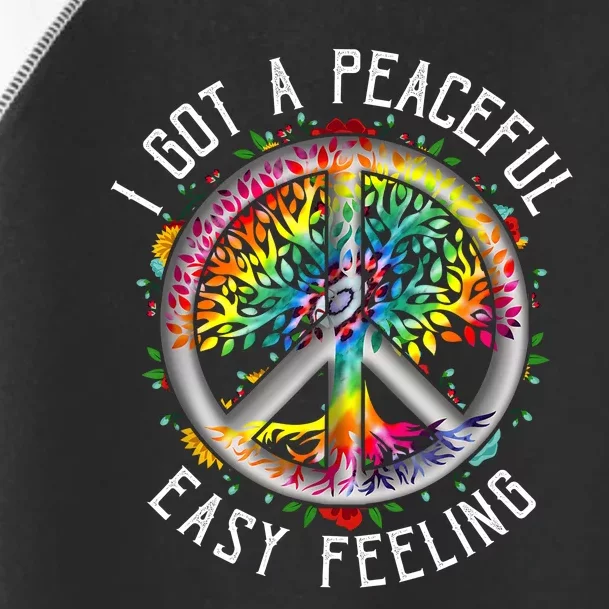 I Got Peaceful Easyfeeling Tie Dye Hippie 1960s Peaceful Toddler Fine Jersey T-Shirt