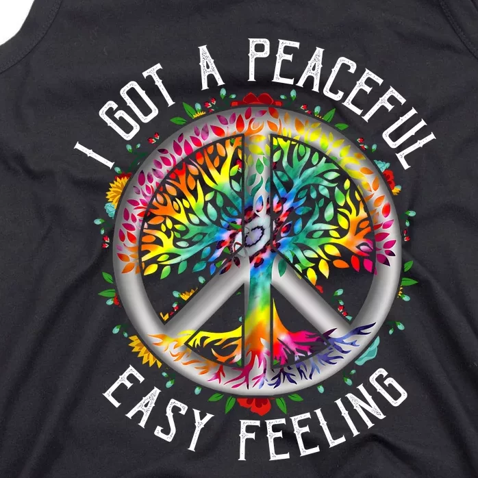 I Got Peaceful Easyfeeling Tie Dye Hippie 1960s Peaceful Tank Top