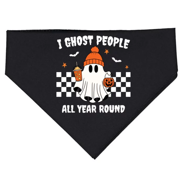 I Ghost People All Year Round Halloween Funny USA-Made Doggie Bandana