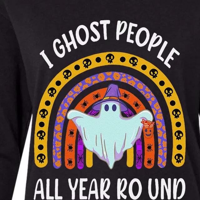 I Ghost People All Year Round Funny Rainbow Ghost Halloween Womens Cotton Relaxed Long Sleeve T-Shirt